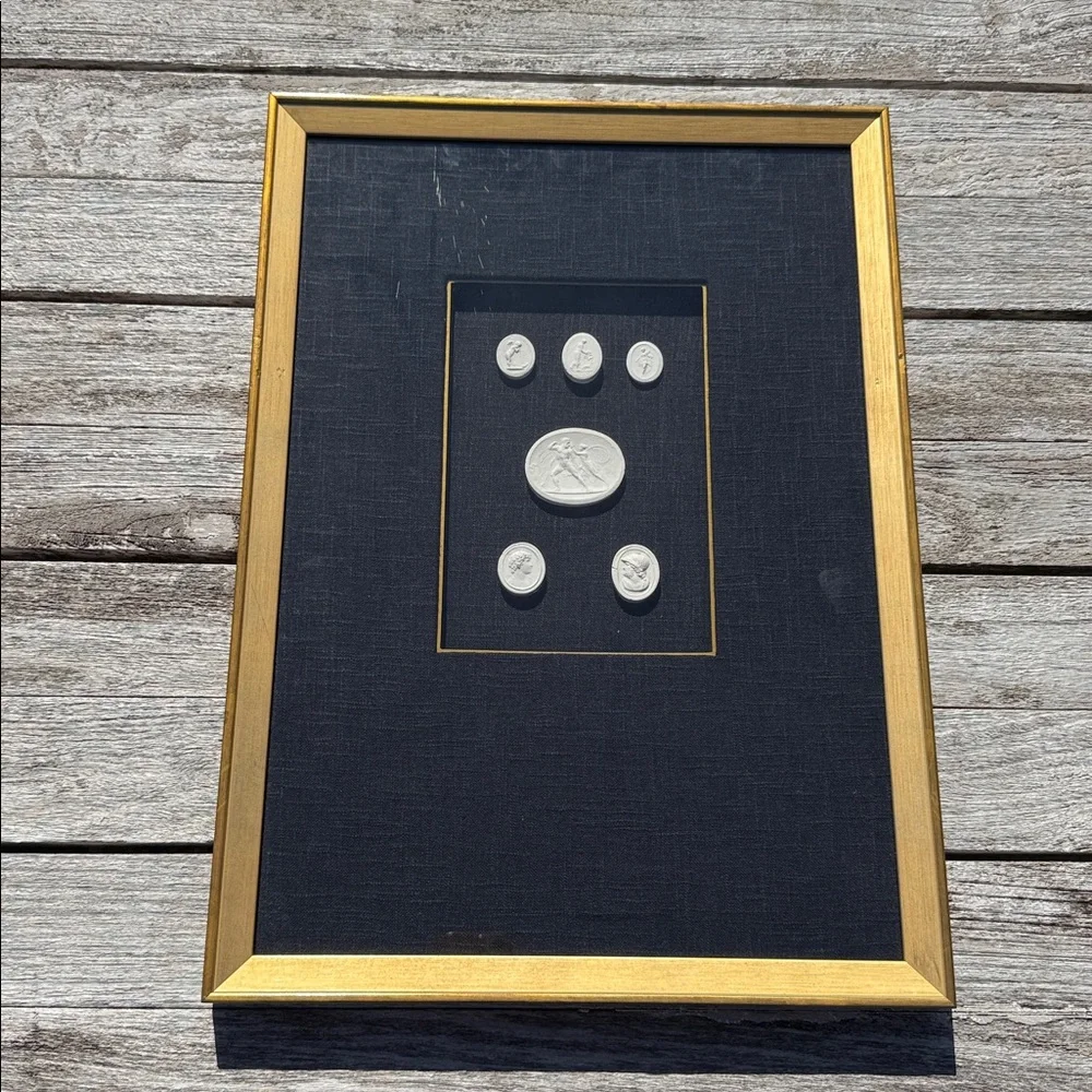 RH RESTORATION HARDWARE 19TH C. EUROPEAN INTAGLIOS BLACK - 3